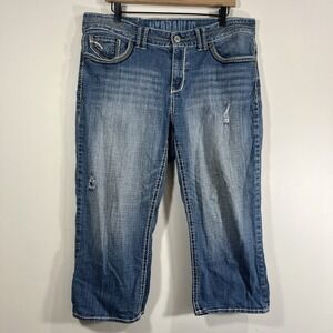 Hydraulic Denim‎ Jeans Capris Women Junior 18 Distressed Pockets